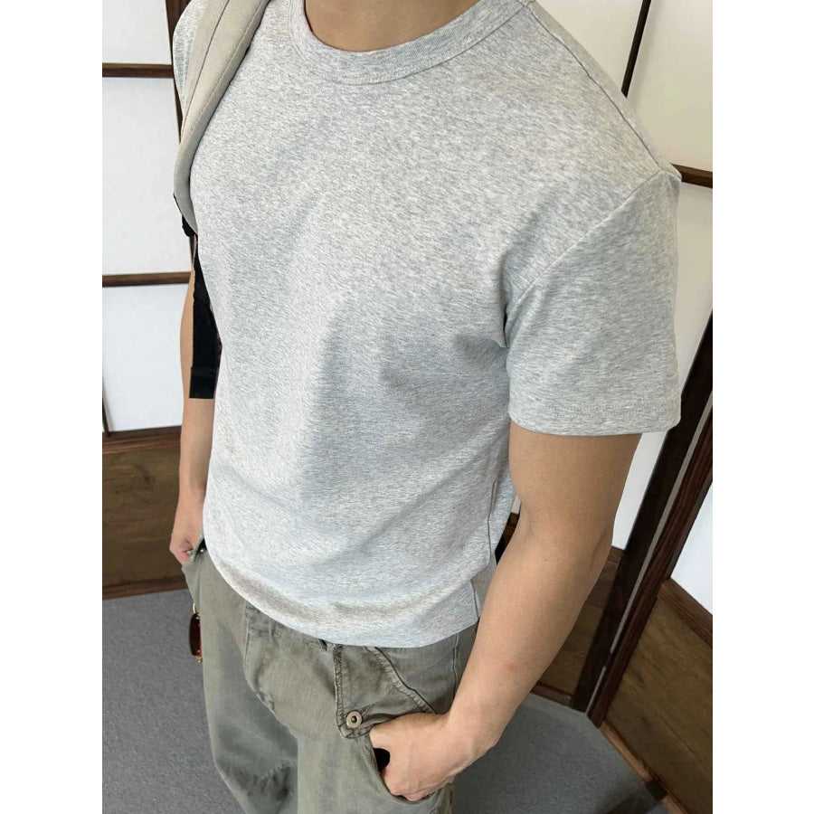 Men’s Classic Crew Neck Short Sleeve T-Shirt Gray / M Apparel and Accessories