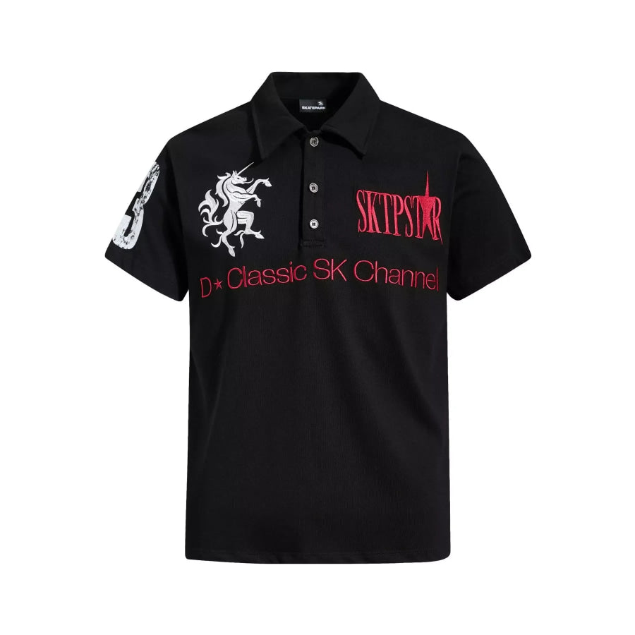 Men’s Classic Embroidered Short Sleeve Polo Black / S Apparel and Accessories