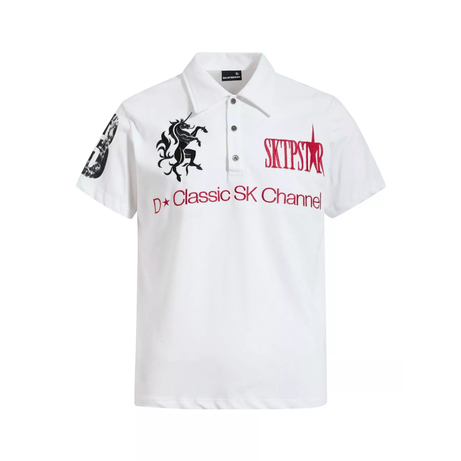 Men’s Classic Embroidered Short Sleeve Polo White / S Apparel and Accessories