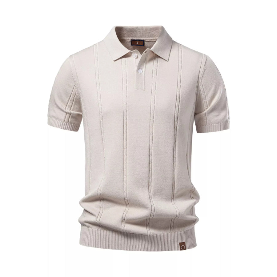 Men’s Classic Knit Short Sleeve Polo Apricot / S Apparel and Accessories