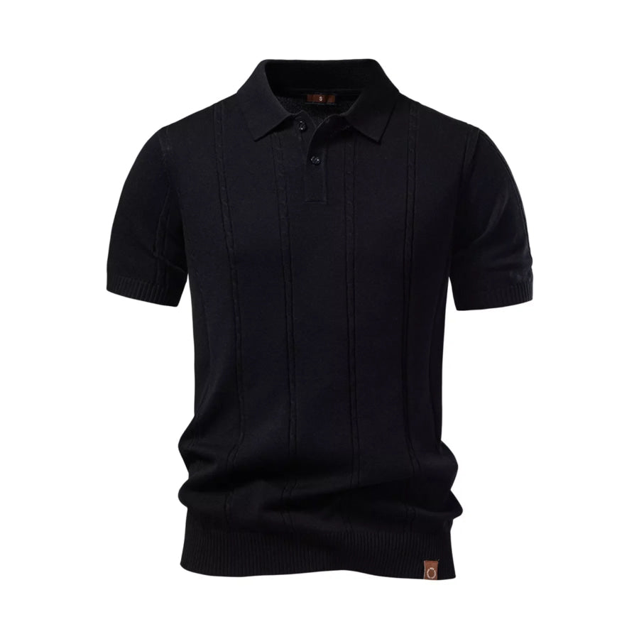 Men’s Classic Knit Short Sleeve Polo Black / S Apparel and Accessories