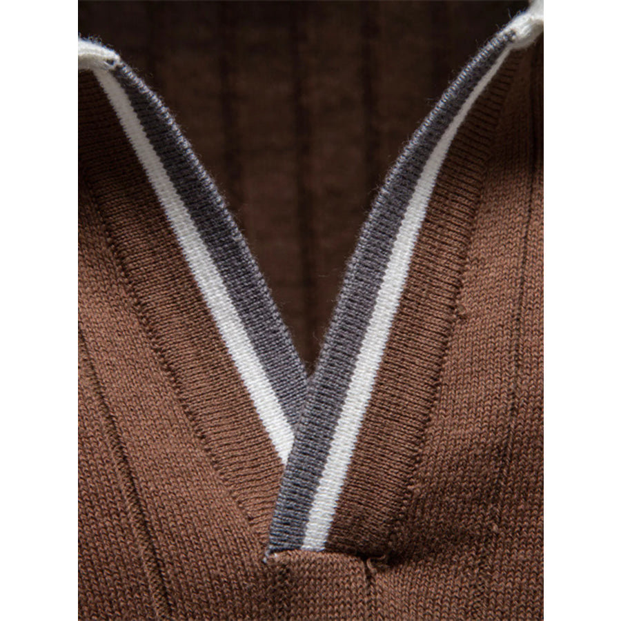 Men’s Classic Ribbed Knit Short Sleeve Polo Apparel and Accessories