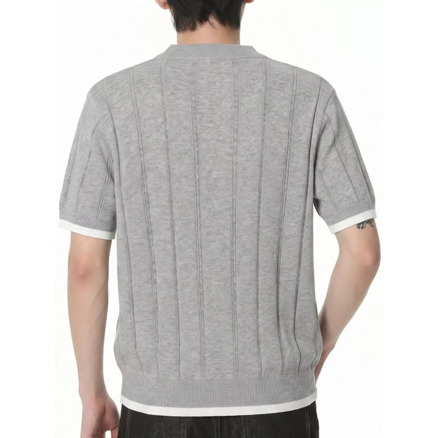 Men’s Contrasting Trim Knit T-Shirt