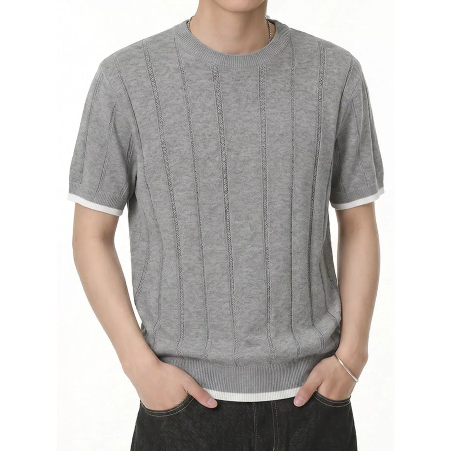 Men’s Contrasting Trim Knit T-Shirt