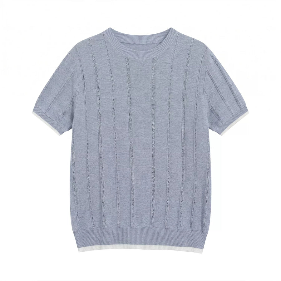 Men’s Contrasting Trim Knit T-Shirt