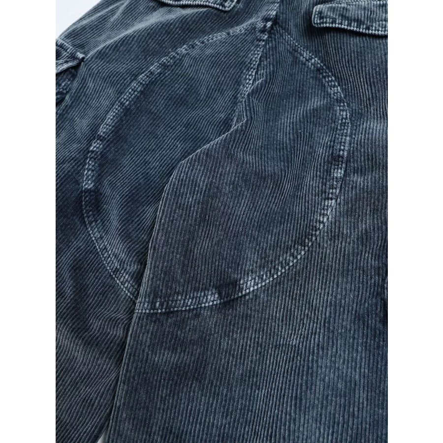 Men’s Corduroy Cargo Pants with Multiple Pockets Apparel and Accessories