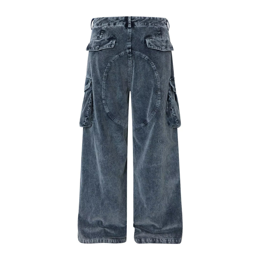 Men’s Corduroy Cargo Pants with Multiple Pockets Apparel and Accessories