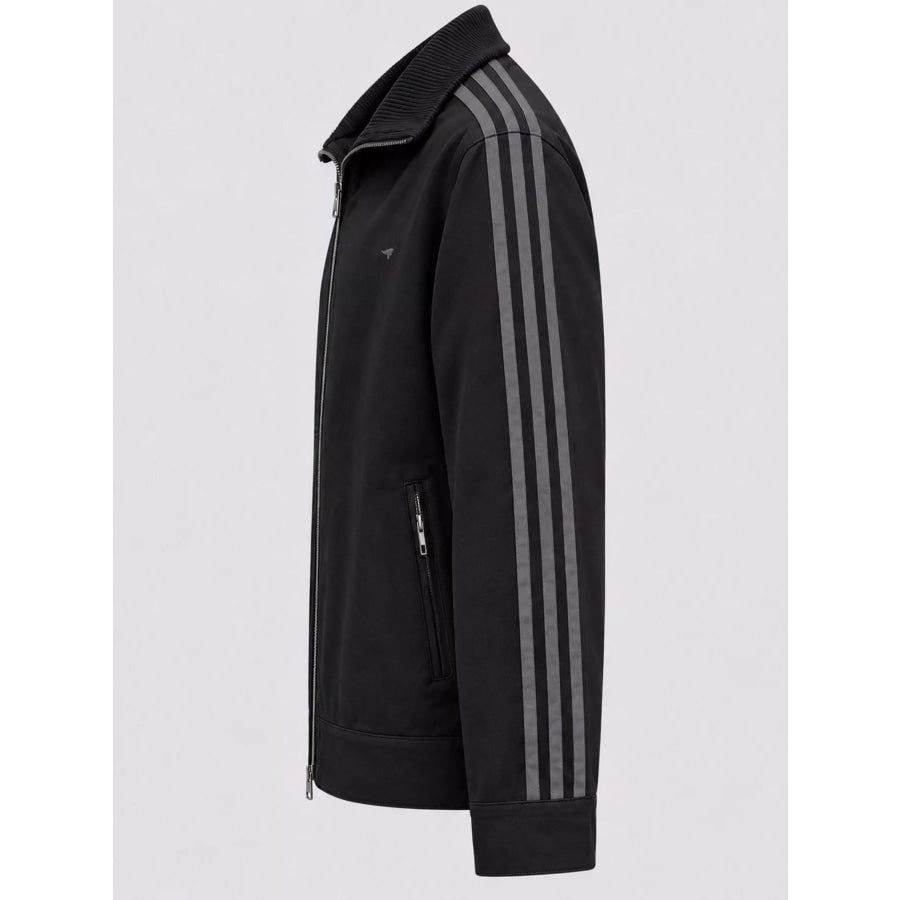 Men’s Corduroy Collar Side Stripes Jacket Apparel and Accessories