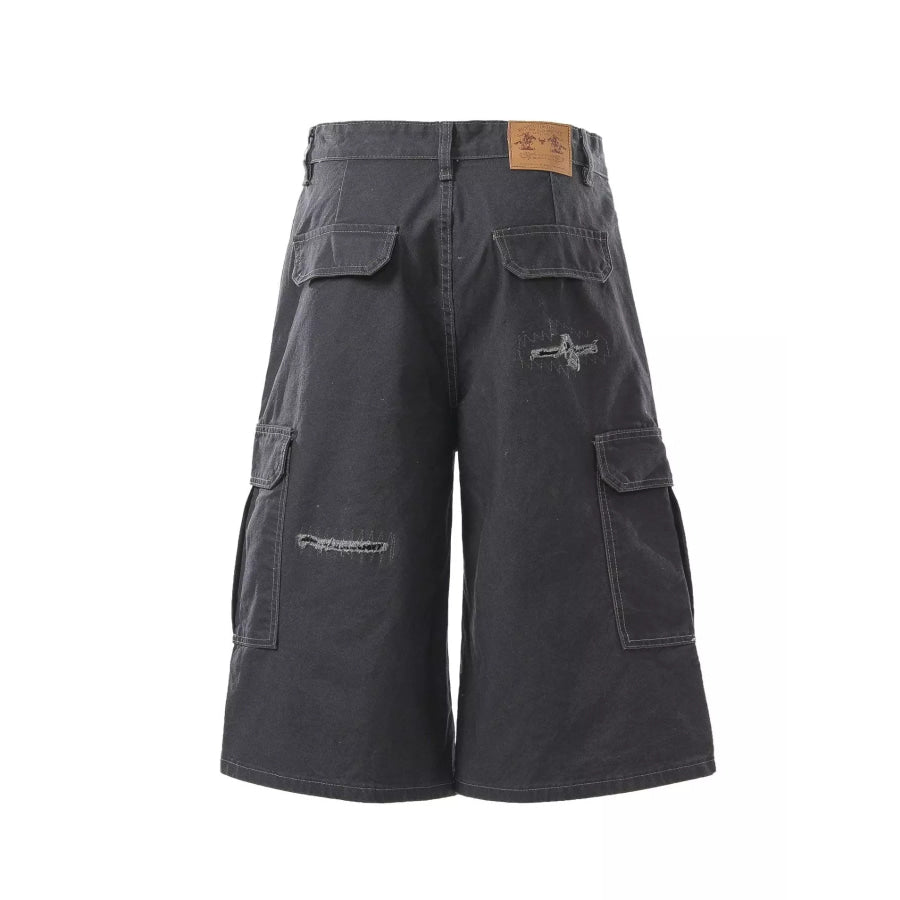 Men’s Distressed Cargo Capris Apparel and Accessories