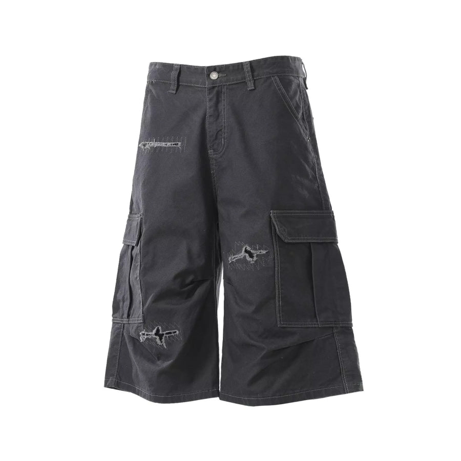 Men’s Distressed Cargo Capris Apparel and Accessories