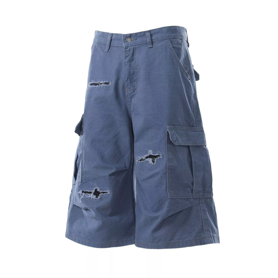 Men’s Distressed Cargo Capris Apparel and Accessories