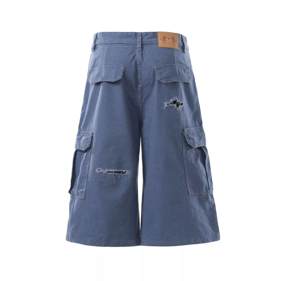 Men’s Distressed Cargo Capris Apparel and Accessories