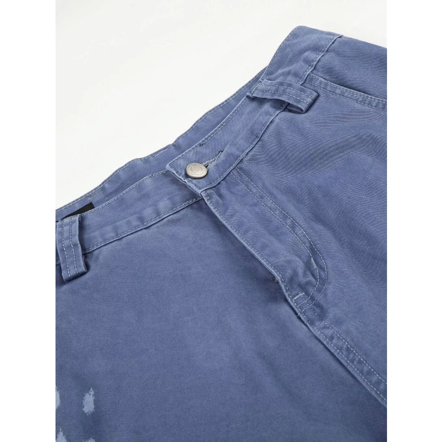 Men’s Distressed Cargo Capris Apparel and Accessories