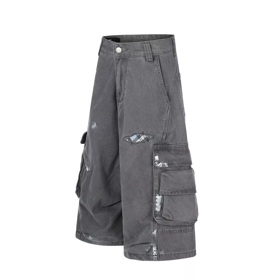 Men’s Distressed Cargo Capris Apparel and Accessories