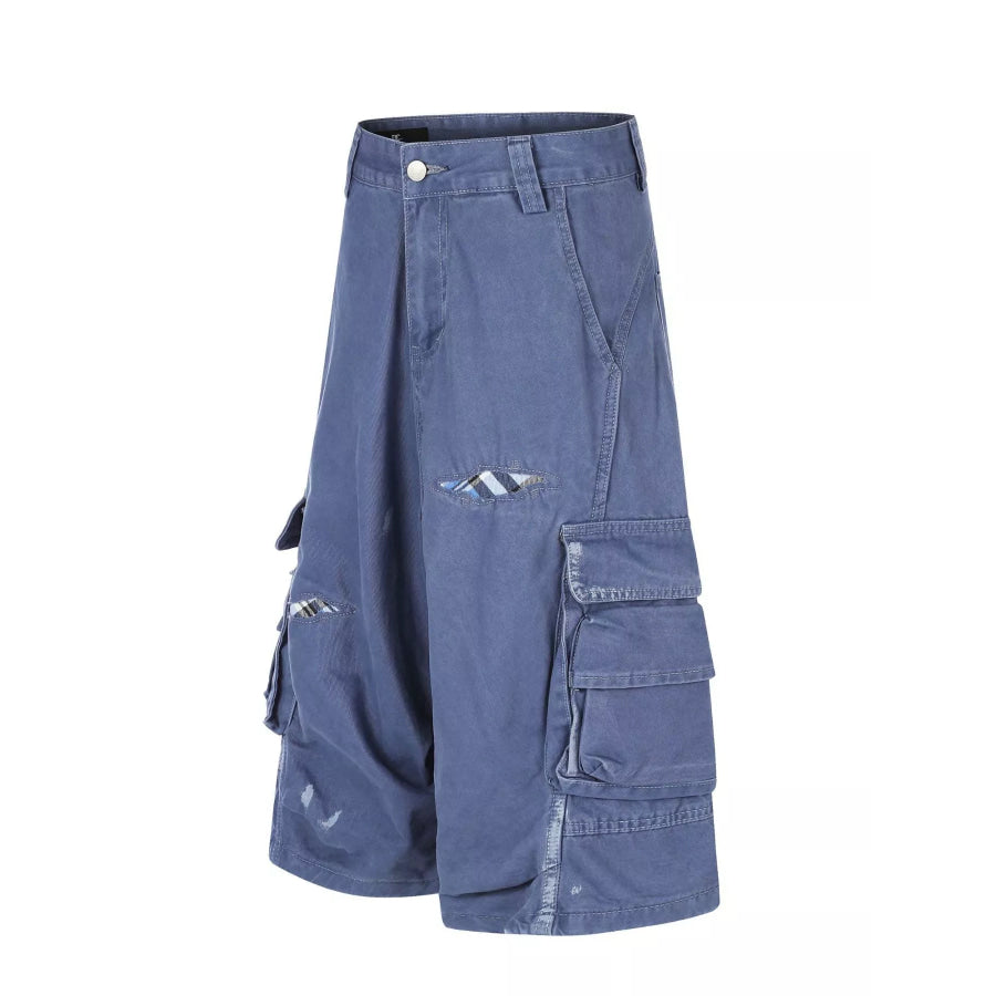Men’s Distressed Cargo Capris Apparel and Accessories
