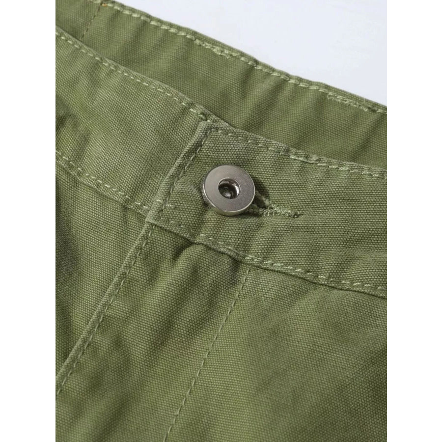 Men’s Distressed Cargo Pants with Paint Splatter Apparel and Accessories