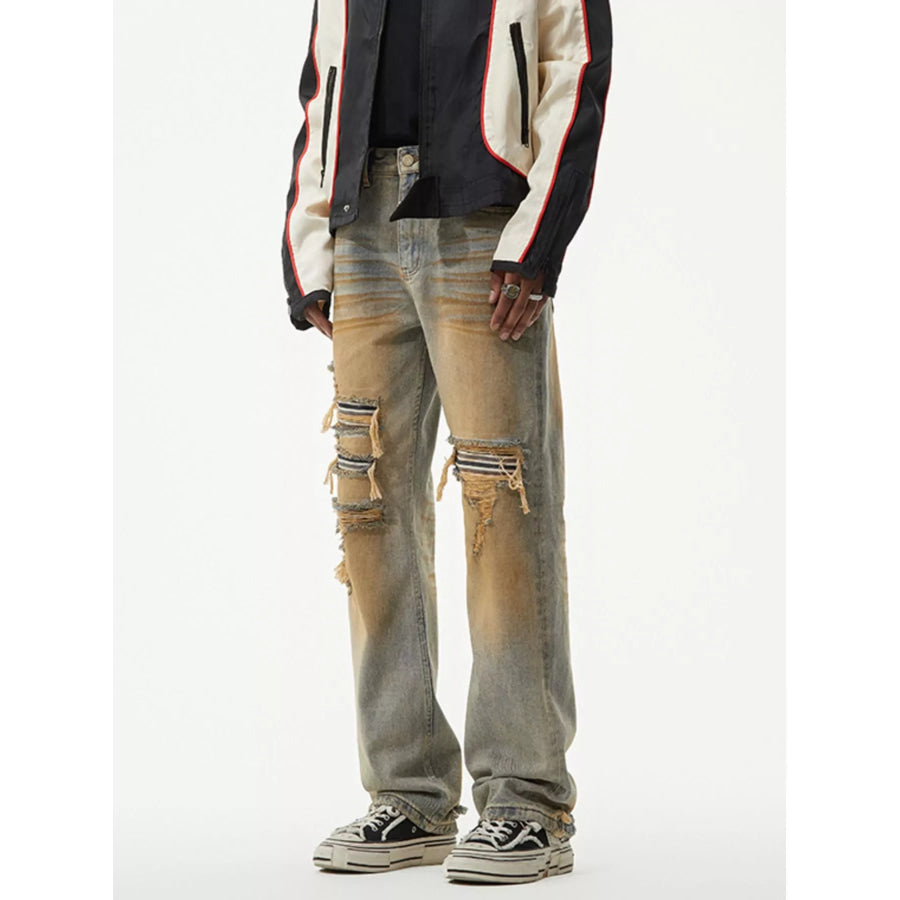 Men’s Distressed Loose Fit Jeans Apparel and Accessories