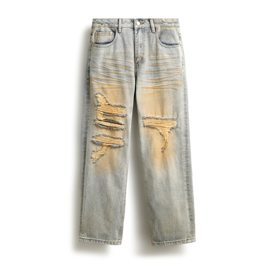 Men’s Distressed Loose Fit Jeans Apparel and Accessories