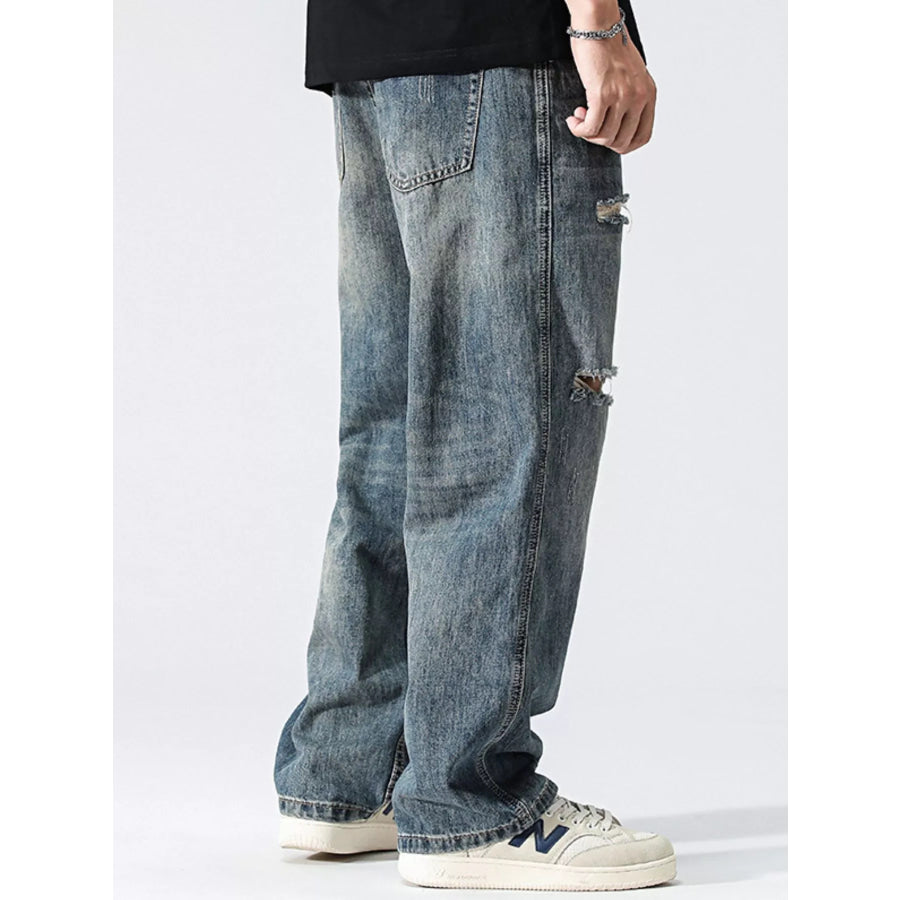 Men’s Distressed Loose Fit Jeans Apparel and Accessories