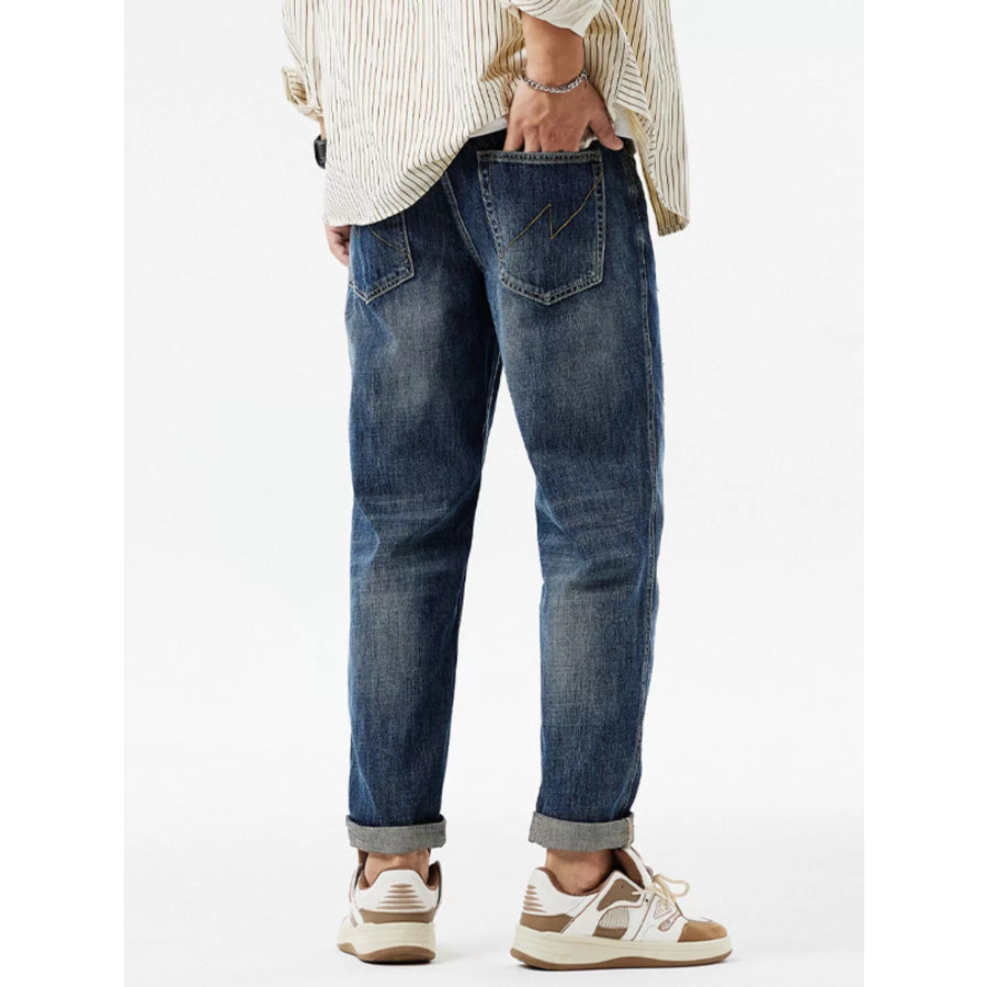 Men’s Distressed Patchwork Jeans Apparel and Accessories