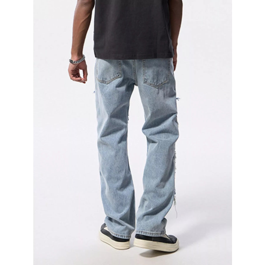 Men’s Distressed Patchwork Jeans Apparel and Accessories