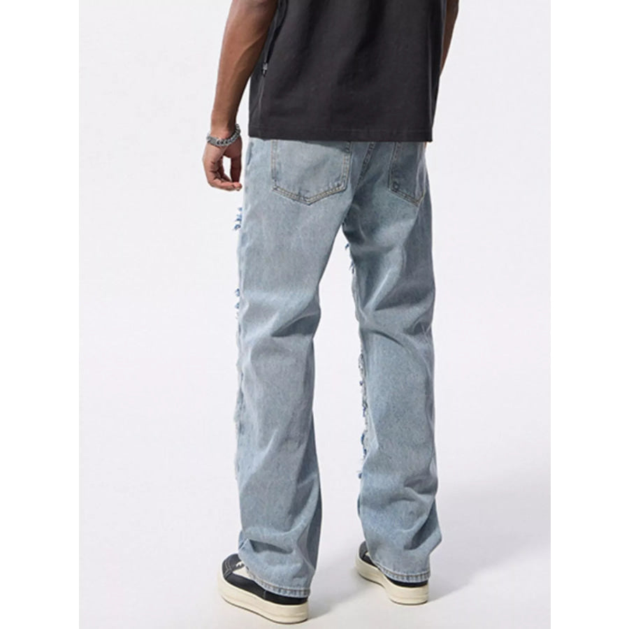 Men’s Distressed Patchwork Jeans Apparel and Accessories