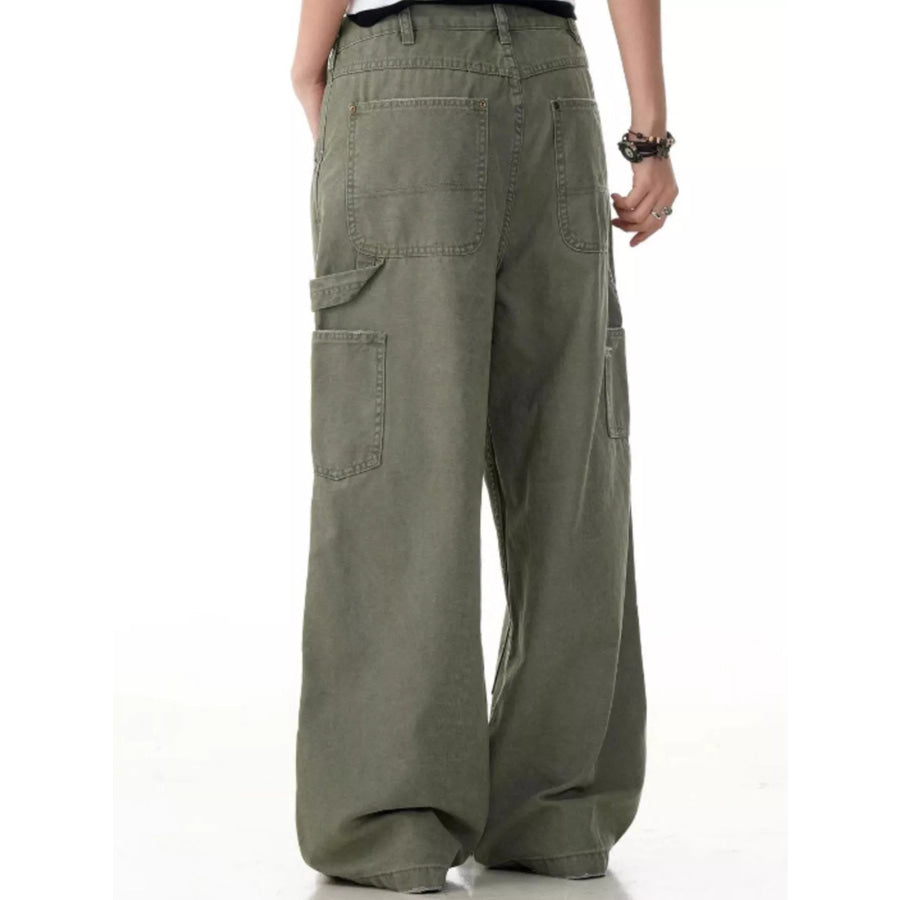 Men’s Distressed Wide-Leg Carpenter Pants Apparel and Accessories