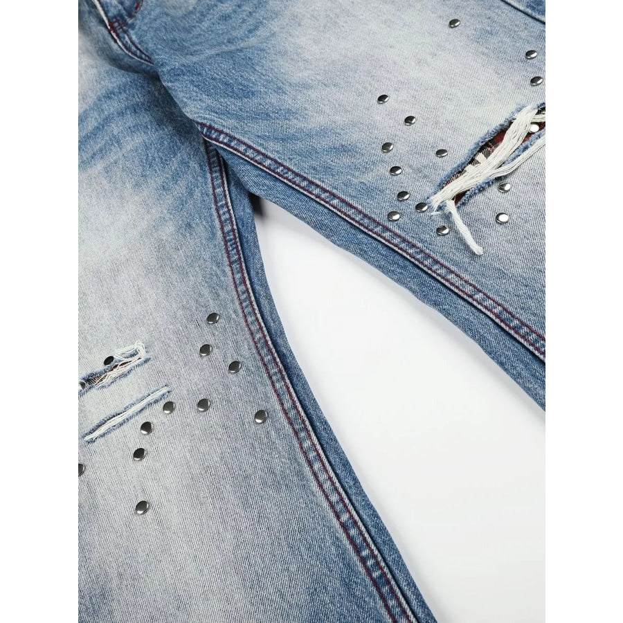 Men’s Distressed Wide-Leg Jeans Apparel and Accessories