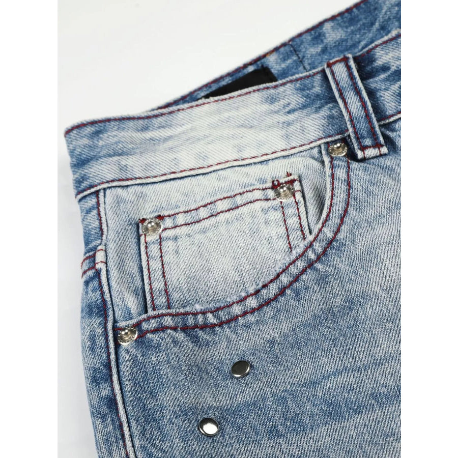 Men’s Distressed Wide-Leg Jeans Apparel and Accessories