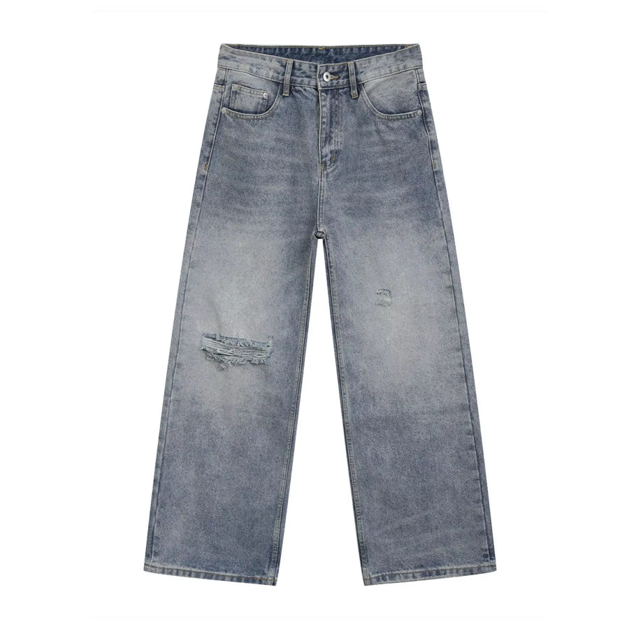 Men’s Distressed Wide-Leg Jeans Apparel and Accessories