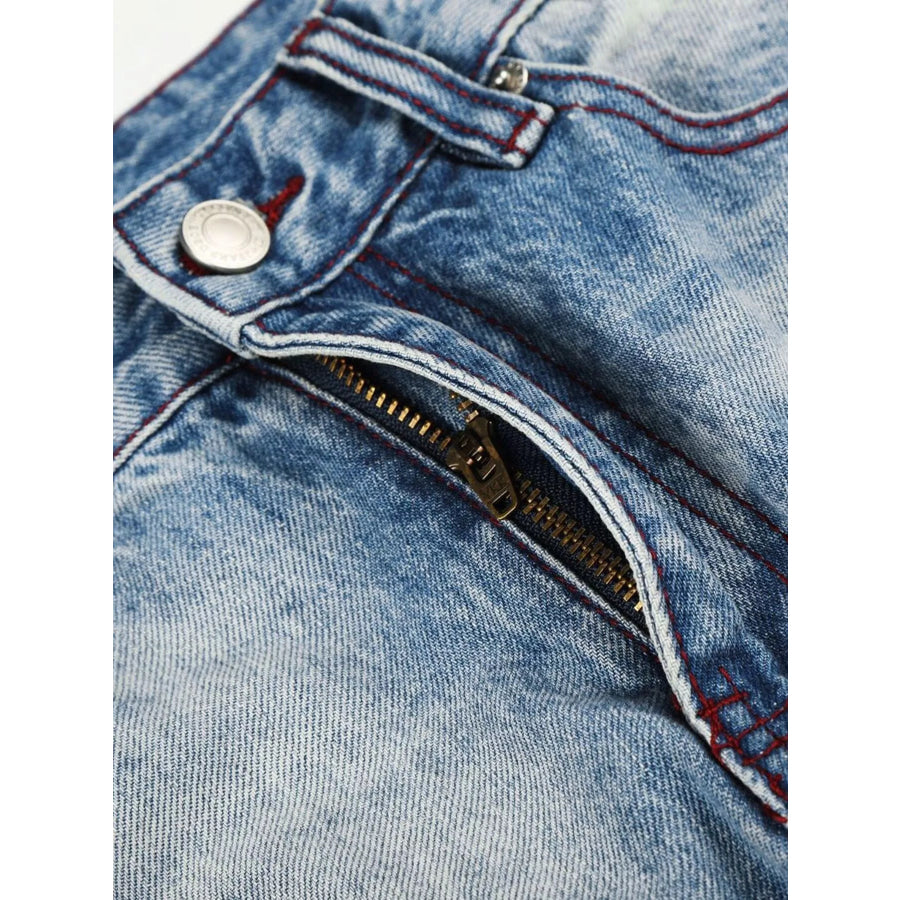 Men’s Distressed Wide-Leg Jeans Apparel and Accessories