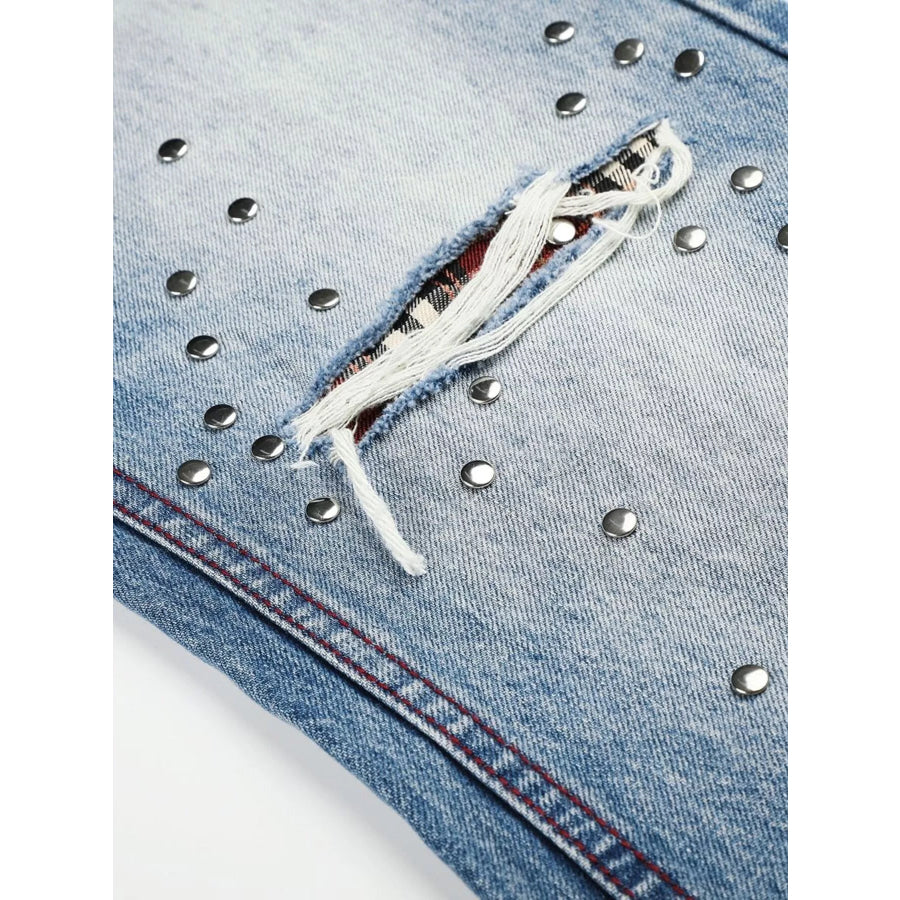 Men’s Distressed Wide-Leg Jeans Apparel and Accessories