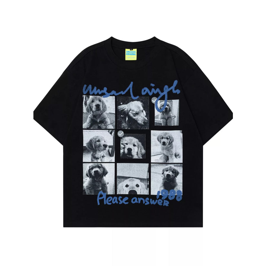 Men’s Dog Graphic Oversized T-Shirt Black / M Apparel and Accessories