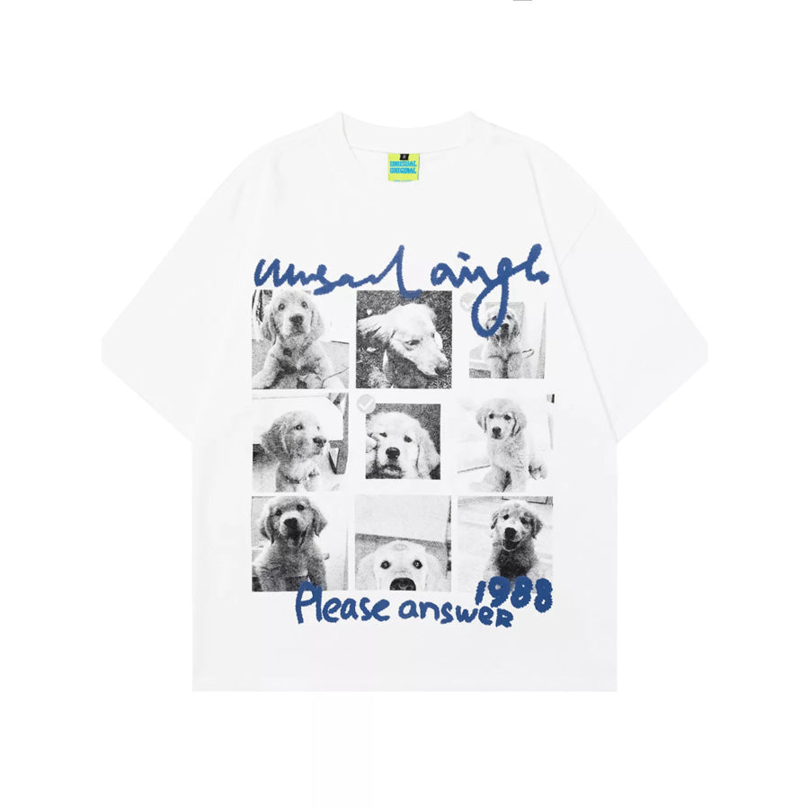 Men’s Dog Graphic Oversized T-Shirt White / M Apparel and Accessories