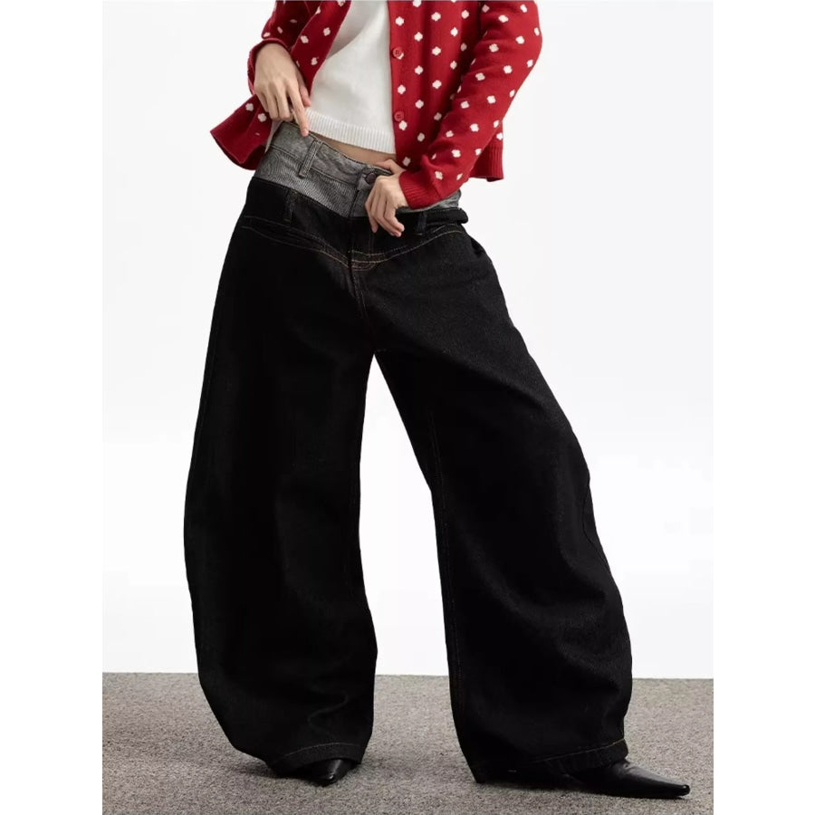 Men’s Double Waist Wide Leg Jeans Apparel and Accessories