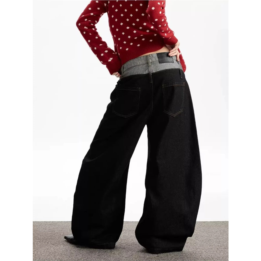 Men’s Double Waist Wide Leg Jeans Apparel and Accessories