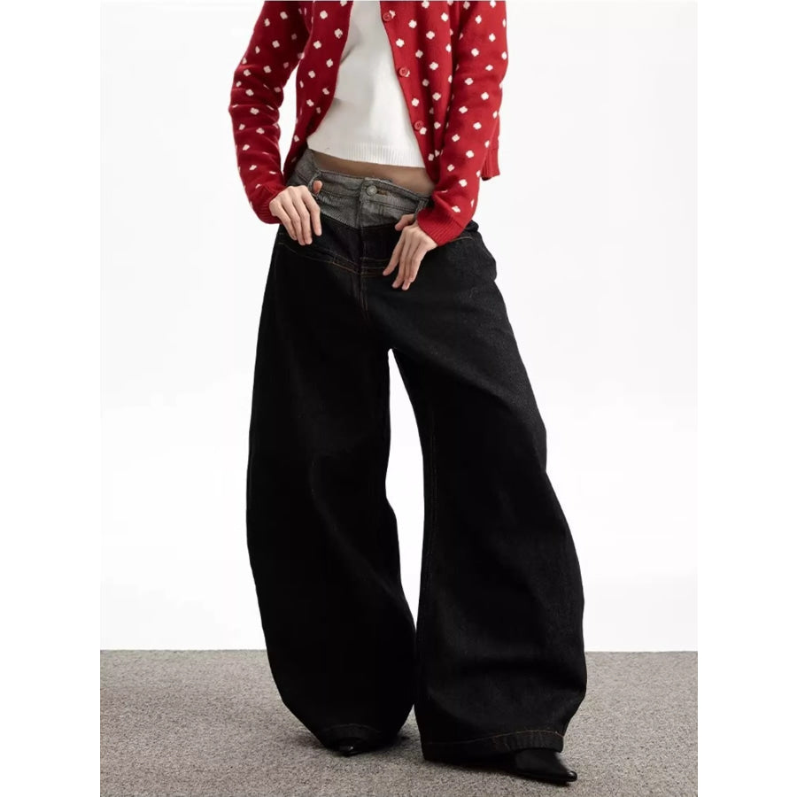 Men’s Double Waist Wide Leg Jeans Apparel and Accessories