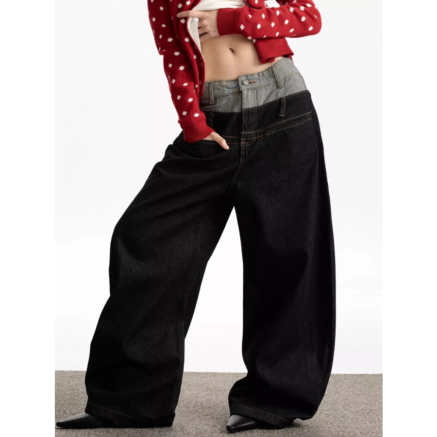 Men’s Double Waist Wide Leg Jeans Apparel and Accessories