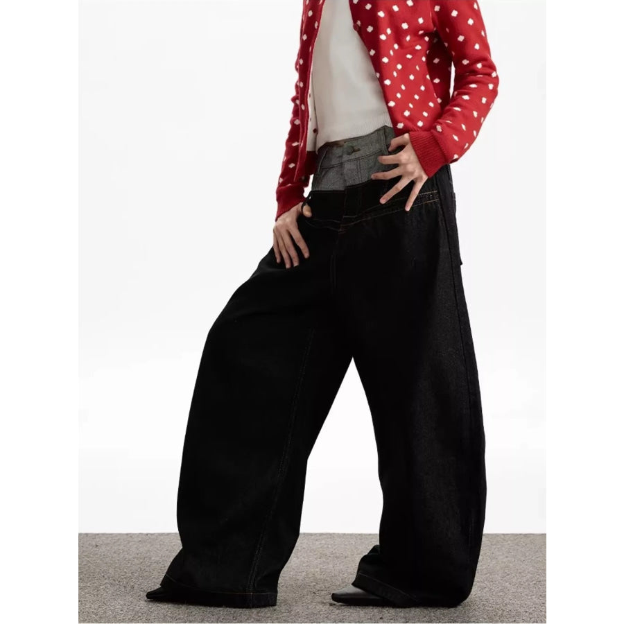 Men’s Double Waist Wide Leg Jeans Apparel and Accessories