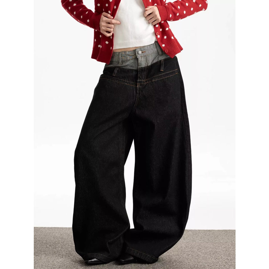 Men’s Double Waist Wide Leg Jeans Apparel and Accessories