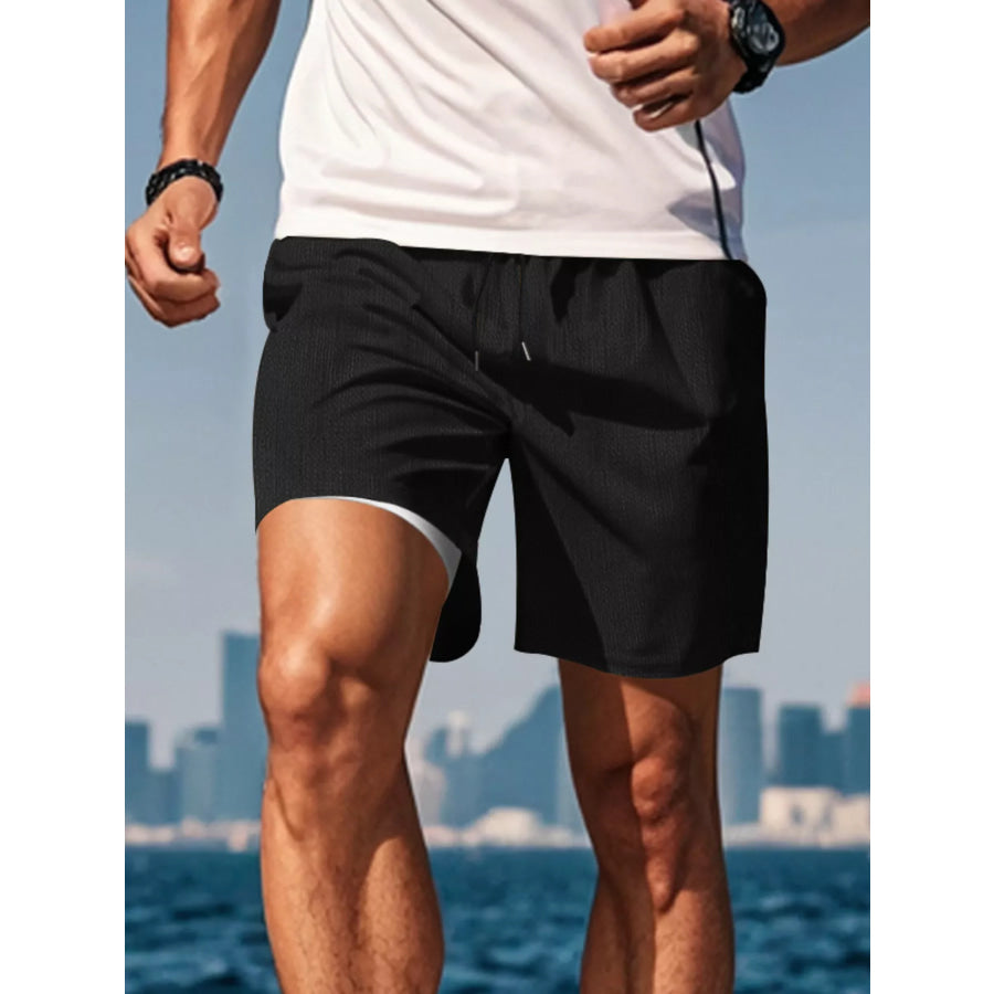 Men’s Drawstring Causal Shorts Black / S Apparel and Accessories