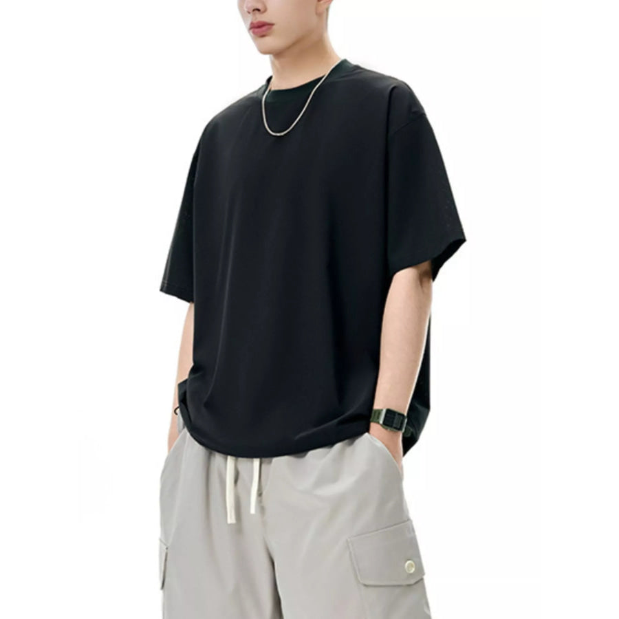 Men’s Drawstring Hem Quick-Dry T-Shirt Black / M Apparel and Accessories