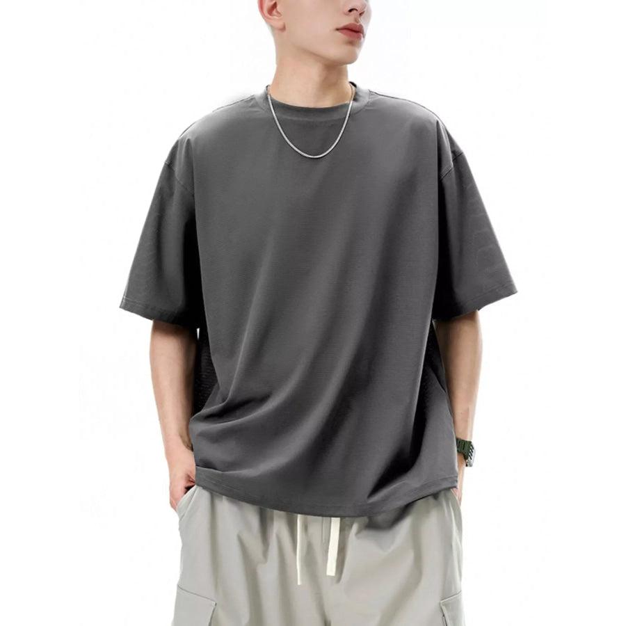 Men’s Drawstring Hem Quick-Dry T-Shirt Grey / M Apparel and Accessories