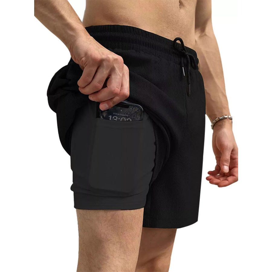 Men’s Drawstring Shorts with Pockets Black / S Apparel and Accessories