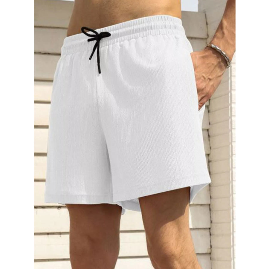 Men’s Drawstring Shorts with Pockets White / S Apparel and Accessories