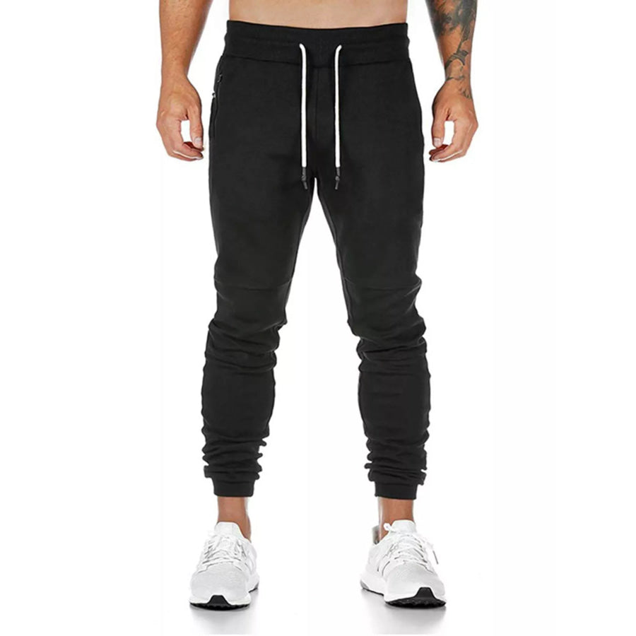 Men’s Drawstring Slim Fit Joggers Black / S Apparel and Accessories