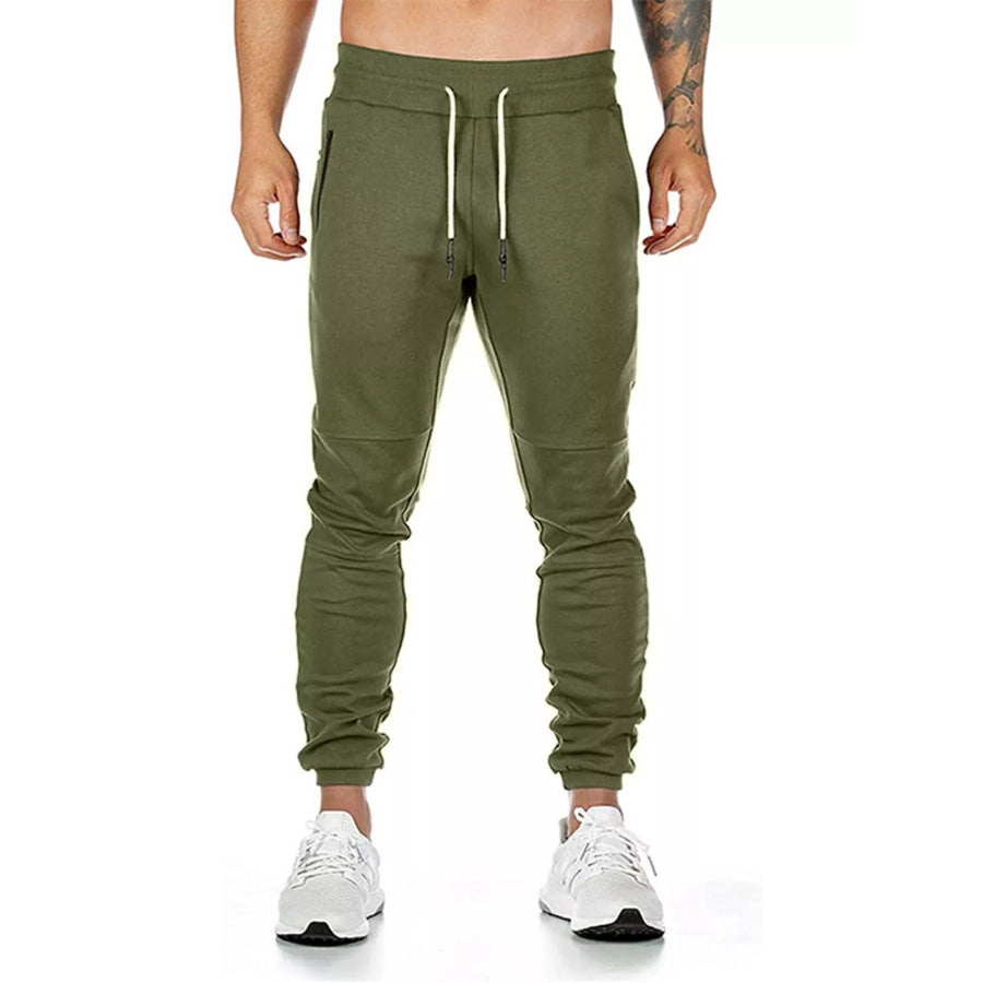 Men’s Drawstring Slim Fit Joggers Green / S Apparel and Accessories
