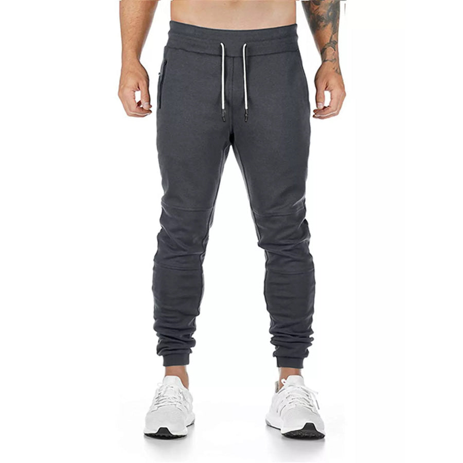 Men’s Drawstring Slim Fit Joggers Grey / S Apparel and Accessories