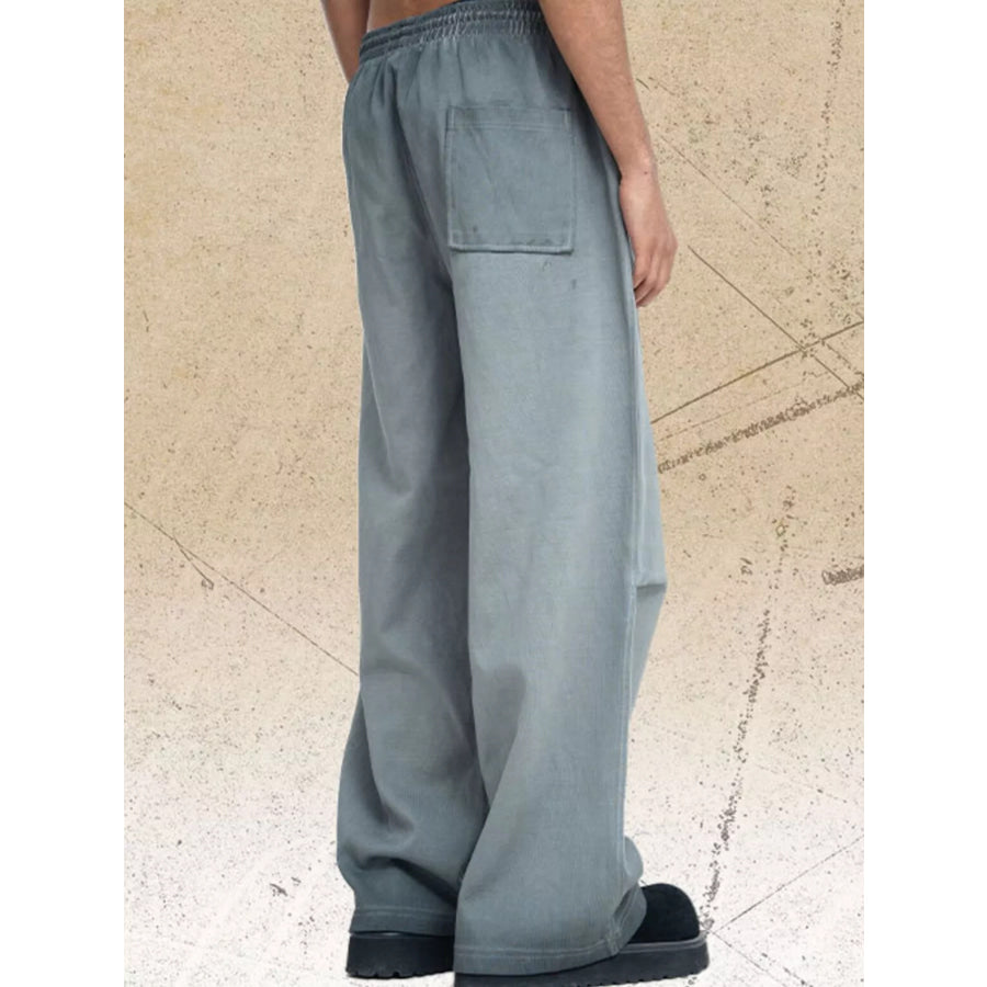 Men’s Drawstring Wide Leg Pants Apparel and Accessories
