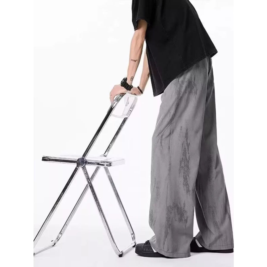 Men’s Drawstring Wide-Leg Tie-Dye Casual Pants Apparel and Accessories